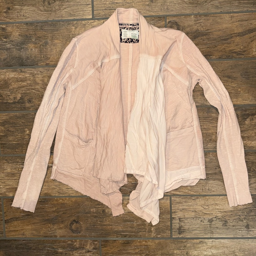 Light Pink Draped Open-Front Women's Cardigan